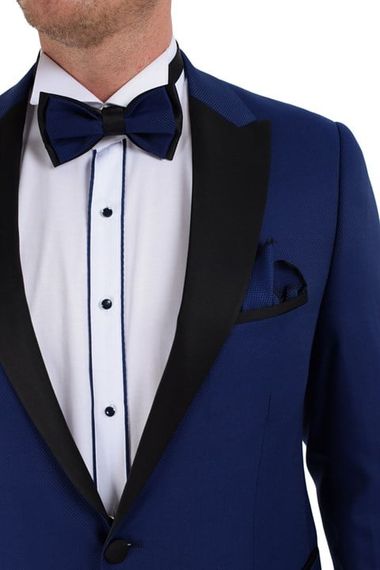  بدلة Morven للرجال Sax Broadway Slim Fit Groom Suit - صورة 4