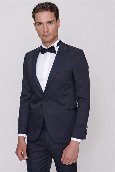 Мужской смокинг Morven синий Tayga, Slim Fit, с жаккардовым узором, двойной разрез, длинный рукав, карманы, 60% вискозы, 40% полиэстера - фото 2