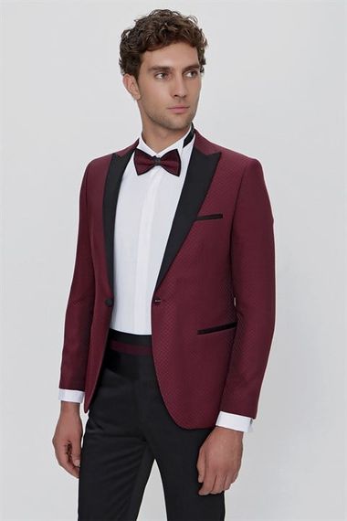  Morven Men's Dark Claret Red Bologna Ceremonia Tuxedo - photo 2
