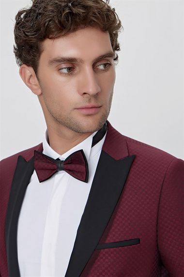  Morven Men's Dark Claret Red Bologna Ceremonia Tuxedo - photo 5