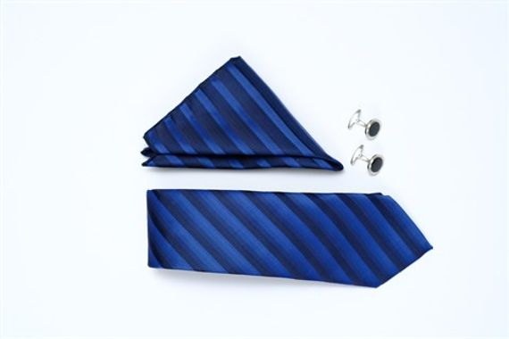 Набір подарункових краваток, запонок та хусток Morven для чоловіків, світло-синій - фото 4