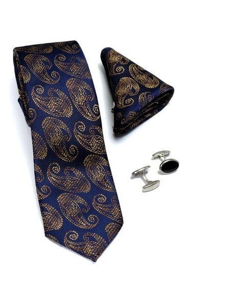  طقم مناديل مورفن للرجال باللون الأزرق الداكن - صورة 3