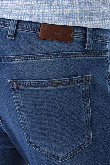 Morven Erkek Mavi Lavezzi Deep Denim 5 Cep Slim Fit Pantolon - fotoğraf 5