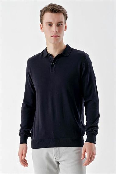 Morven Erkek Marine Basic Polo Yaka Dynamic Fit Rahat Kesim Triko - fotoğraf 2