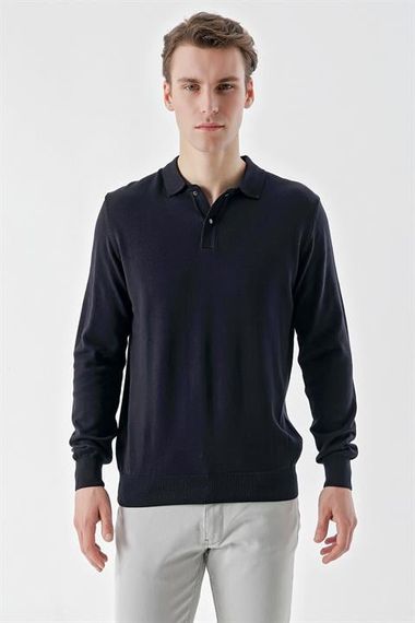 Morven Erkek Marine Basic Polo Yaka Dynamic Fit Rahat Kesim Triko - fotoğraf 1