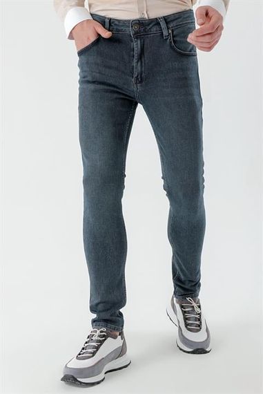 Morven Erkek KAHVE Denim Slim Fit Jean Kot Pantolon - fotoğraf 3