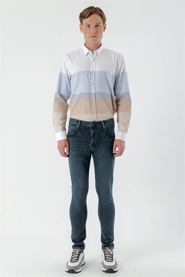 Morven Erkek KAHVE Denim Slim Fit Jean Kot Pantolon - fotoğraf 4