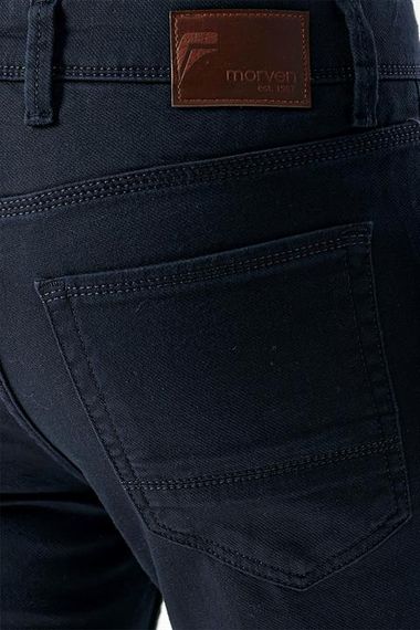 Morven Erkek Lacivert Mevsimlik Pamuk 5 Cep Slim Fit Jean Pantolon - fotoğraf 5
