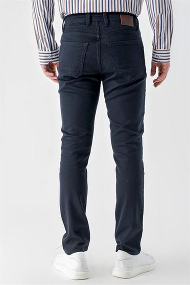 Morven Erkek Lacivert Mevsimlik Pamuk 5 Cep Slim Fit Jean Pantolon - fotoğraf 4