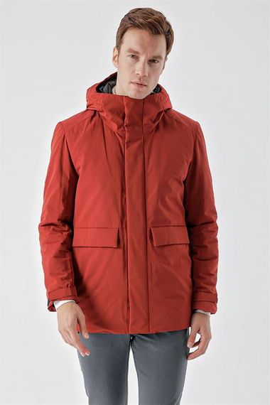 Morven Men's Tile Flora Snap-Up Hooded Dynamic Fit Comfortable Cut Coat - photo 3