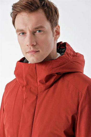 Morven Men's Tile Flora Snap-Up Hooded Dynamic Fit Comfortable Cut Coat - photo 5