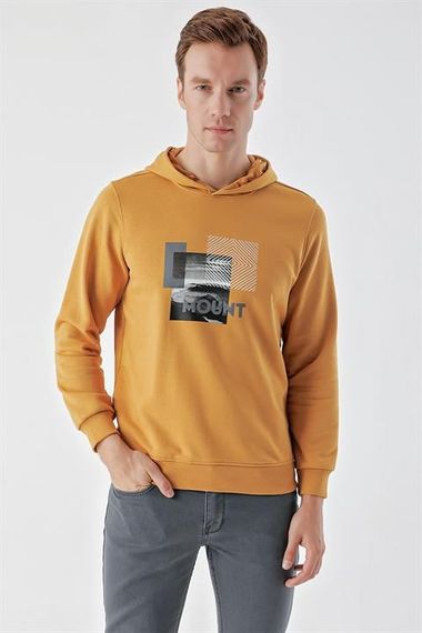 Morven Men's Mustard Yellow Trend Hooded Sweat-Shirt - photo 1