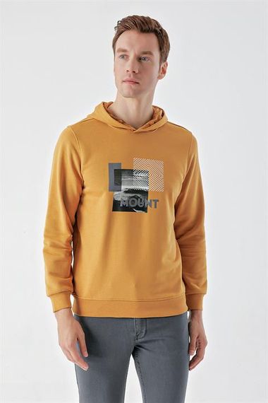Morven Men's Mustard Yellow Trend Hooded Sweat-Shirt - photo 2