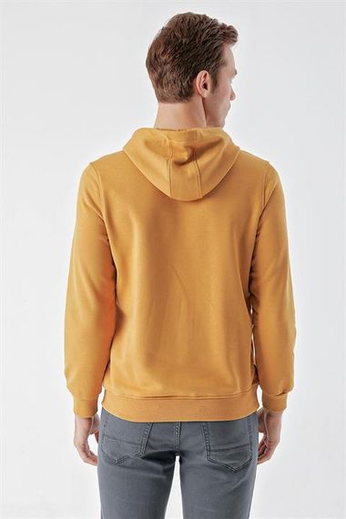 Morven Men's Mustard Yellow Trend Hooded Sweat-Shirt - photo 5