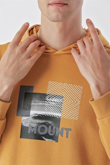 Morven Men's Mustard Yellow Trend Hooded Sweat-Shirt - photo 4