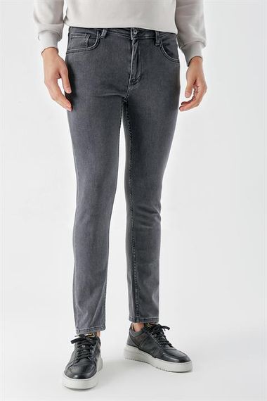 Morven Erkek Füme Samara Denim Slim Fit Jean Kot Pantolon - fotoğraf 3
