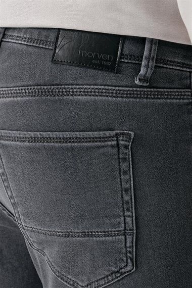 Morven Erkek Füme Samara Denim Slim Fit Jean Kot Pantolon - fotoğraf 5