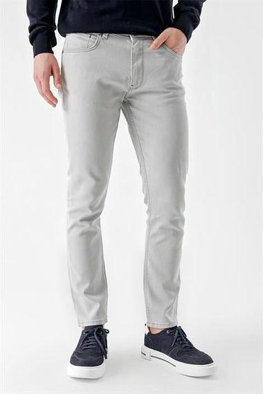 Morven Men's Gray Seasonal Cotton 5 Pocket Slim Fit Jean Pants - photo 3