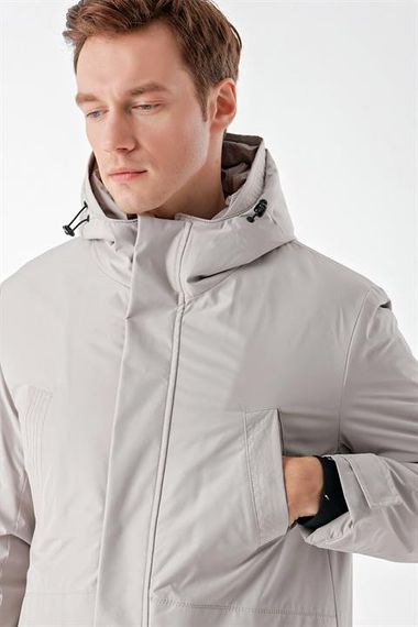 Мужская куртка с капюшоном Morven из 100% полиэстера, плотная, с застежками на кнопки и молнию, длинные рукава, различные размеры - фото 5