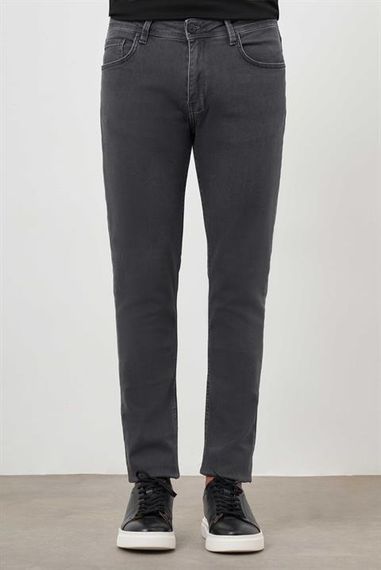 Morven Erkek Gri Denim 5 Cep Slim Fit Jean Kot Pantolon - fotoğraf 1