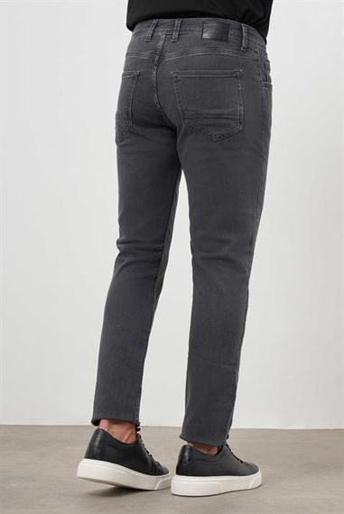 Morven Erkek Gri Denim 5 Cep Slim Fit Jean Kot Pantolon - fotoğraf 5