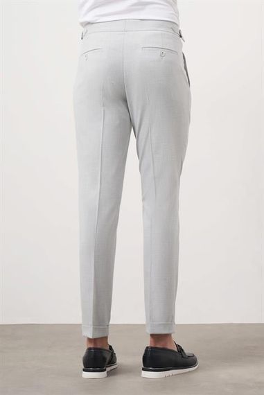 Чоловічі сірі полівісконні спортивні брюки з принтом, Slim Fit, з боковими кишенями - фото 3