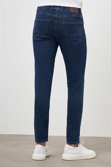 Morven Erkek Lacivert Denim 5 Cep Slim Fit Jean Kot Pantolon - fotoğraf 5