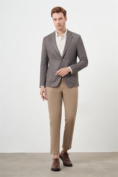 Свитер в спортивном стиле Morven для мужчин, коричневый, приталенный, с карманами, однораменный воротник, без подкладки, длинные рукава - фото 4