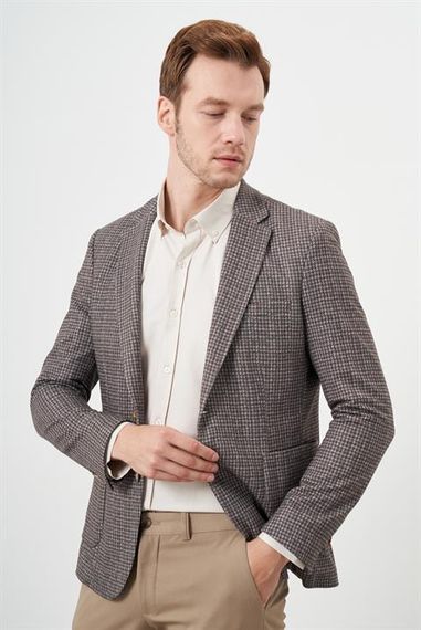 Свитер в спортивном стиле Morven для мужчин, коричневый, приталенный, с карманами, однораменный воротник, без подкладки, длинные рукава - фото 2