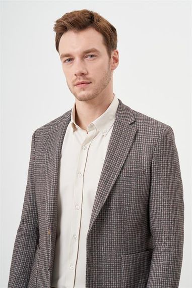 Свитер в спортивном стиле Morven для мужчин, коричневый, приталенный, с карманами, однораменный воротник, без подкладки, длинные рукава - фото 3