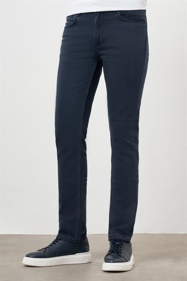 Morven Erkek Lacivert Mevsimlik Pamuk 5 Cep Dynamic Fit Jean Pantolon - fotoğraf 2