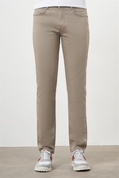 Morven Erkek Bej Mevsimlik Pamuk 5 Cep Dynamic Fit Jean Pantolon - fotoğraf 1