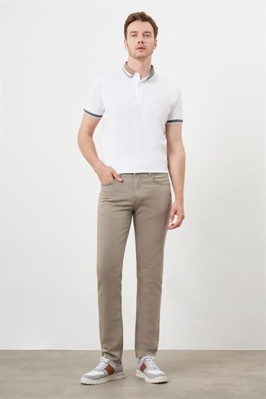Morven Erkek Bej Mevsimlik Pamuk 5 Cep Dynamic Fit Jean Pantolon - fotoğraf 5