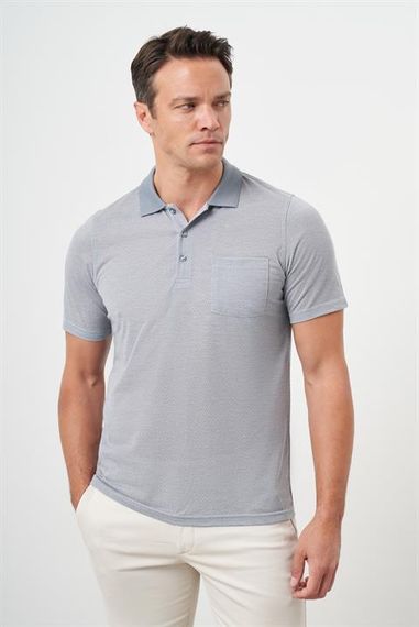 Morven Erkek Gri Trend Cepli Polo Yaka T-Shirt - fotoğraf 2