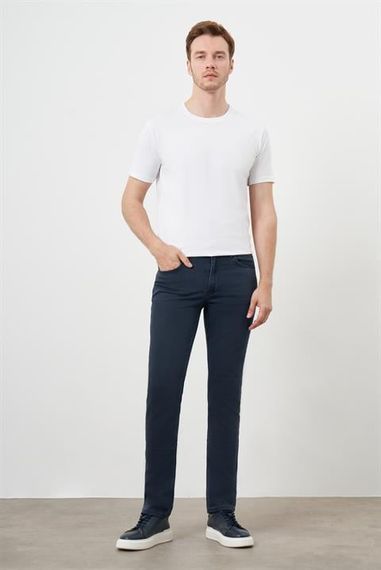Morven Erkek Lacivert Mevsimlik Pamuk 5 Cep Dynamic Fit Jean Pantolon - fotoğraf 5