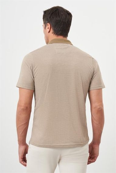 Morven Erkek Bej Trend Cepli Polo Yaka T-Shirt - fotoğraf 5