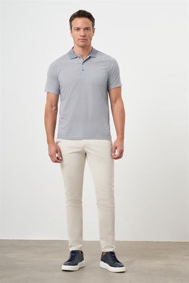 Morven Erkek Gri Trend Cepli Polo Yaka T-Shirt - fotoğraf 4