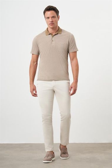 Morven Erkek Bej Trend Cepli Polo Yaka T-Shirt - fotoğraf 4