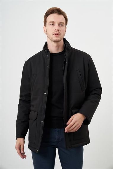 Morven Erkek Siyah Wagon Çıtçıtlı Kapüşonlu Dynamic Fit Rahat Kesim Mont - photo 2