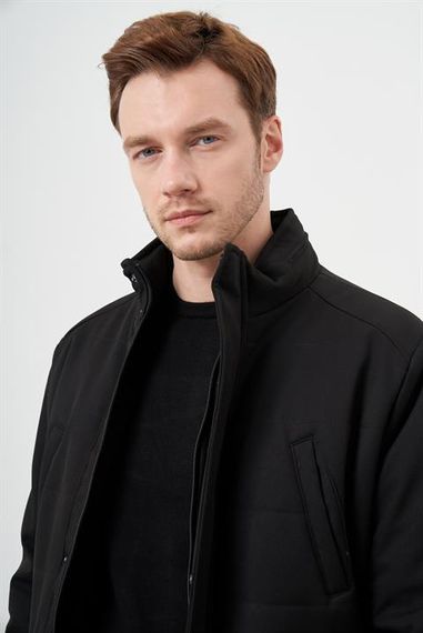 Morven Erkek Siyah Wagon Çıtçıtlı Kapüşonlu Dynamic Fit Rahat Kesim Mont - photo 3