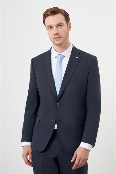 Morven Erkek Lacivert Yünlü Platinium 4-Drop Dynamic Fit Mono Yaka Takım Elbise - photo 4