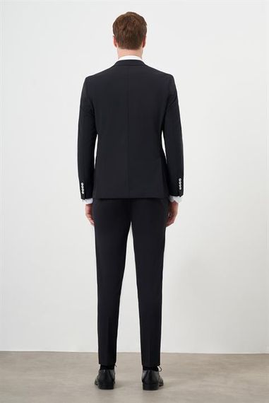 Morven Erkek Siyah Polyamide Trend Kruvaze Slim Fit Sivri Yaka Takım Elbise - photo 5