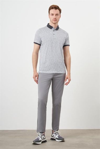 Чоловіча поло-футболка з антрацитовим принтом, динамічна посадка, 95% бавовна, 5% еластан, короткий рукав, кнопкове застібання - фото 4