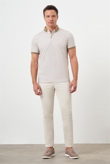 Morven Erkek AÇIK KAHVE Trend Compact Rotasyon Baskı Pike Polo Yaka T-Shirt - fotoğraf 4