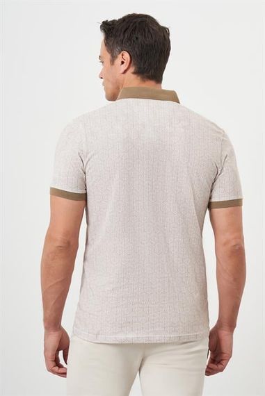 Morven Erkek AÇIK KAHVE Trend Compact Rotasyon Baskı Pike Polo Yaka T-Shirt - fotoğraf 5