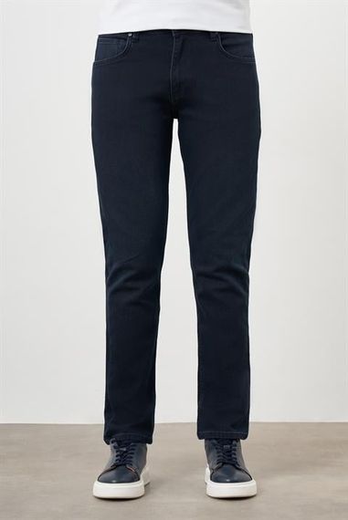 Morven Erkek Lacivert Denim 5 Cep Dynamic Fit Jean Kot Pantolon - fotoğraf 1