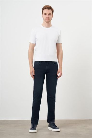 Morven Erkek Lacivert Denim 5 Cep Dynamic Fit Jean Kot Pantolon - fotoğraf 5