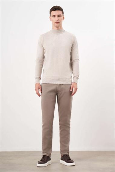 Morven Erkek Bej Basic Yarım Balıkçı Yaka Dynamic Fit Rahat Kesim Triko - photo 4