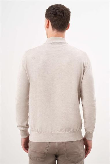 Morven Erkek Bej Basic Yarım Balıkçı Yaka Dynamic Fit Rahat Kesim Triko - photo 5