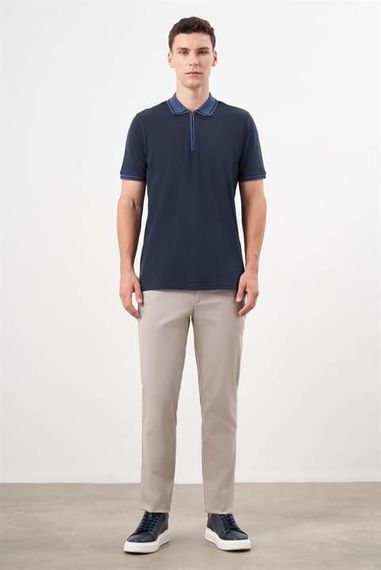 Morven Erkek Lacivert Trend Polo Yaka Dynamic Fit T-Shirt - fotoğraf 4